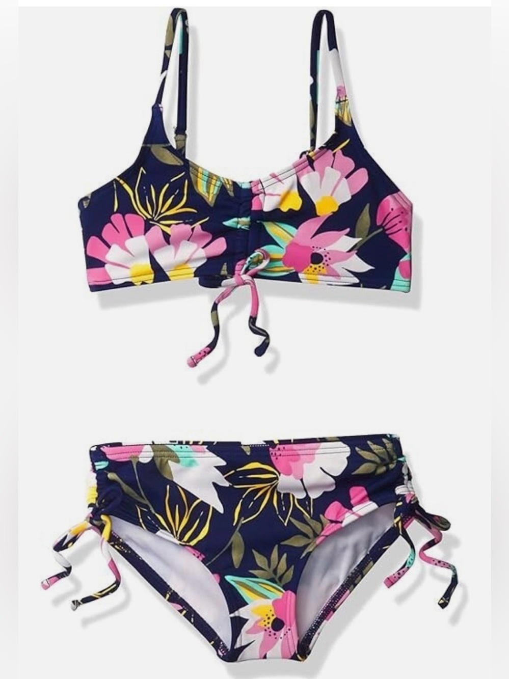 Pre-owned Kanu Surf Teen Girls Two Piece Swimsuit, Tropical Dance Navy/Size: 14